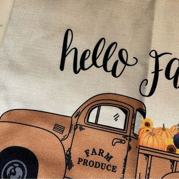 PILLOW Cover 18 inch square Hello Fall Pickup With Pumpkins - Picture 3 of 6